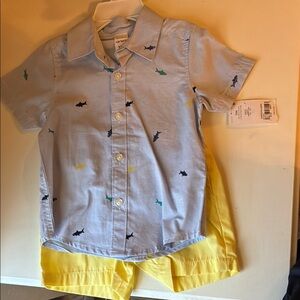 Carter's Blue and Yellow Button Down Shirt Casual Style